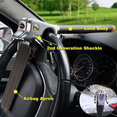 #ad Anti Theft Lock Car Vehicle Top Mount Safety Steering Wheel Security with 2 Keys $37.99