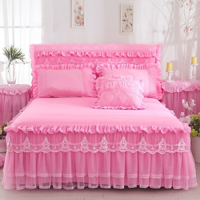 #ad Bed Set 1PC Lace Bedspread 2PCS Bedding Set Bedspreads Sheet Girl Bed Cover AU $330.90
