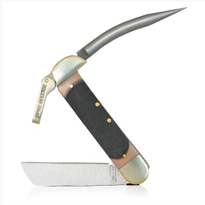 #ad 4quot; SAILORS TOOL Lever Lock Knife Rigger Sailing Marlin Spike Textured Grip Brass $24.99