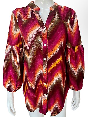 #ad Figueroa amp; Flower Shirt Button Up Blouse Long Sleeve Top Sz S New With Tags NWT $16.95