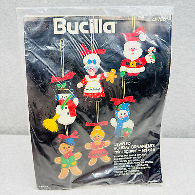 #ad Bucilla JEWELED HOLIDAY ORNAMENTS Felt Kit 48786 Christmas Craft Vintage New $24.99