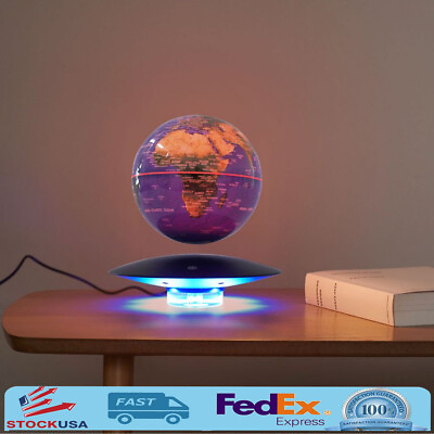 #ad 6quot; Magnetic Levitating Floating Globe World Map LED Light Night Lamp Home Decor $68.40
