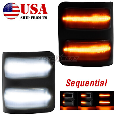 #ad For Ford F250 F350 2008 16 Smoked Lens LED Side Mirror Marker Lights Switchback $19.99