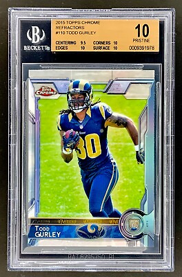 #ad 2015 Topps Chrome Refractor #110 Todd Gurley RC BGS 10 LA Rams Rookie Card $34.99