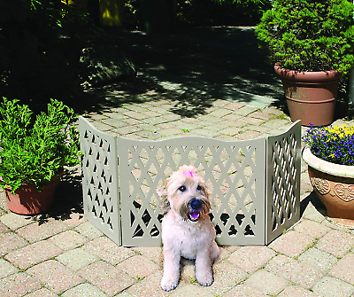 #ad Indoor Outdoor Solid Freestanding Foldable Adjustable 3 Section Pet Gate $57.99