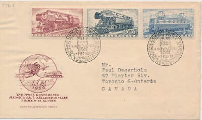 #ad Czechoslovakia Trains combo LIM 1956 Europe Conference cover to Canada $6.99