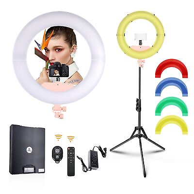 #ad Ring Light Kit and Photography Video Lighting:18 in Outer 55W6700k and 4 Colo... $73.49