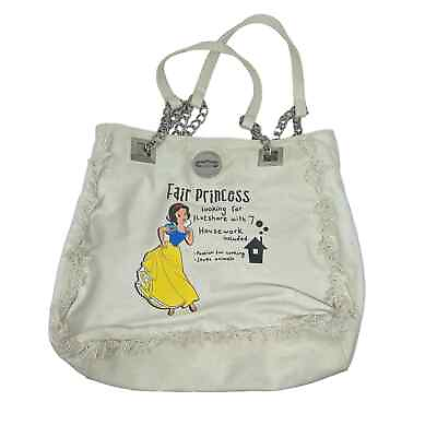 #ad Disney Le Pandorine Cream Snow White Fair Princess Shoulder CanvasTote Bag $30.00