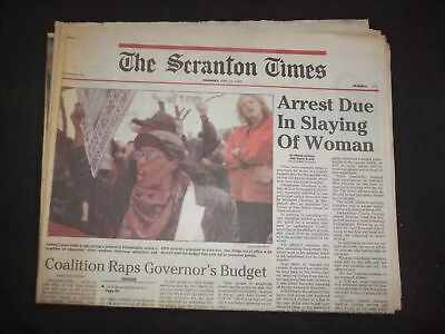 #ad 1996 APR 11 THE SCRANTON TIMES NEWSPAPER ARREST IN SLAYING OF WOMAN NP 8349 $30.00
