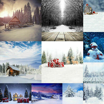 #ad 3x5 5x7ft Winter Ice Snow Tree Photography Background Studio Backdrop $11.63