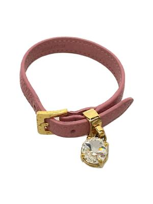 #ad Bracelet Leather Colored Stone Pnk Ladies 11 $195.36