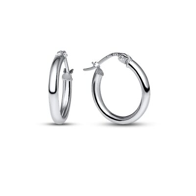 #ad Small Hoop Earrings for Women Silver Round tube Design Small Polish Finish ... $21.13