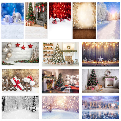 #ad 7x5ft 5x3ft Christmas Tree Photography Background Photo Backdrop Xmas Wall Props $11.52