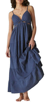 #ad LUCKY BRAND Cutout Tiered Maxi Dress SZ M M 129.00 $61.20