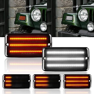 #ad LED Front Turn Signals Lamp Amber Indicator DRL for Jeep Wrangler TJ 1997 2006 $40.67
