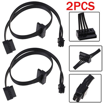#ad 2x 45CM mini 4 Pin to 2 Sata SSD power supply cable for lenovo M410 M6 $9.78