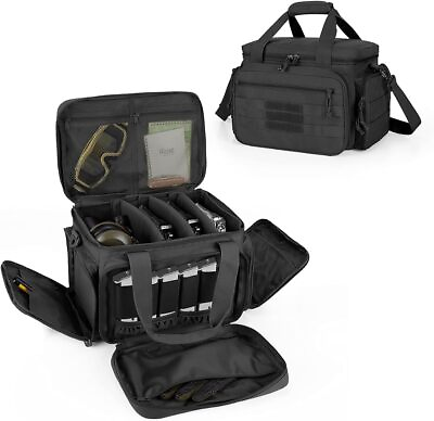 #ad Tactical Gun Range Bag for 4HandgunsPistol Shooting Range Bag6X Magazine Slots $46.99