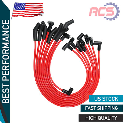 #ad Red Spark Plug Wires Set for Ford 5.0L 5.8L SB SBF 302 JDMSPEED Racing $28.51