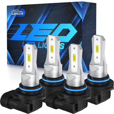 #ad 4x 9005 9006 LED Combo Headlights Bulbs High Low Beam 6000K Super White Bright $34.99