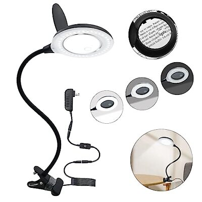 #ad LED Magnifying Lamp with Light 10X Desk Magnifying Glass with Lamp and Stand... $38.76