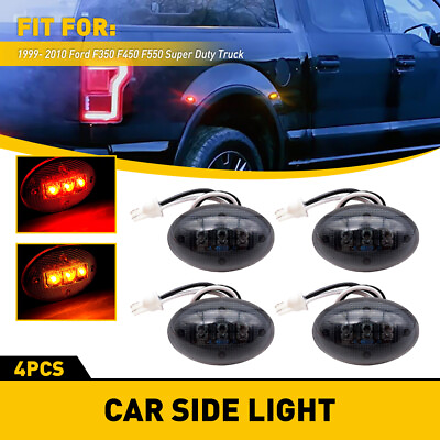 For 1999 2010 Ford F350 Amber Red Smoked Side Fender Marker Dually Bed LED Light $14.99