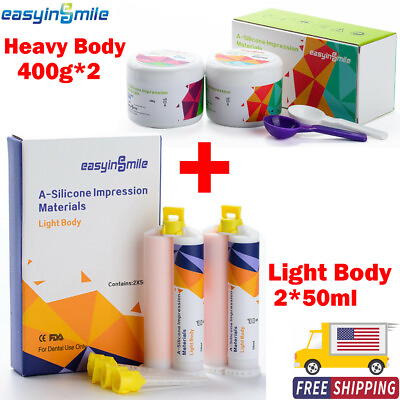 #ad Easyinsmile Dental Impression Material Putty Base amp; CatalystLight Body 50ml*2 $52.28