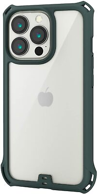 #ad ELECOM iPhone 13 Pro Case Cover 6.1 ZEROSHOCK Frame Color Khaki PM A21CZEROFCKH $39.11
