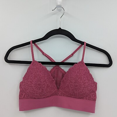 #ad Victoria#x27;s Secret PINK Bralette S Mauve Pink Lightly Lined Pullover Triangle $14.44