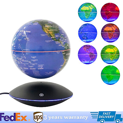 #ad Floating Levitating Globe Magnetic Levitation World Map LED Lamp 360° Rotation $70.93