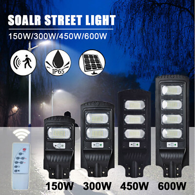 #ad LED Solar Sensor Street Light Remote Control Dusk to Dawn with Pole for Park $78.00