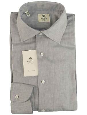 #ad Luigi Borrelli Gray Linen Shirt BV192 Man $167.75