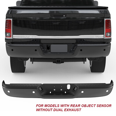 #ad Black Rear Bumper For 09 18 Dodge Ram 10 12 2500 3500 w Sensor w o Dual Exhaust $274.96