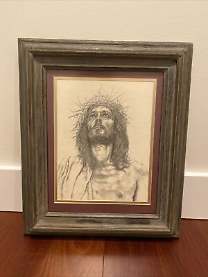 #ad Vintage Antique Jesus Ecce Homo Sketch Framed C $543.12