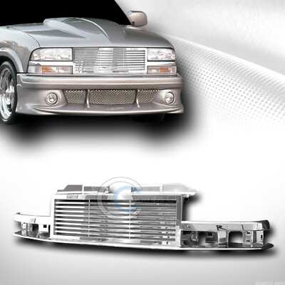 #ad For 98 04 Chevy S10 Blazer Truck Chrome Horizontal Front Bumper Grill Grille ABS $139.95