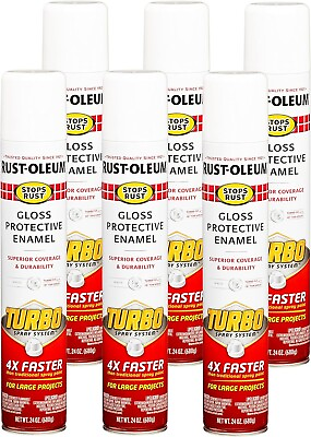 #ad 334133 6PK Stops Rust Turbo Spray Paint 24 Oz Gloss White 6 Pack $127.80