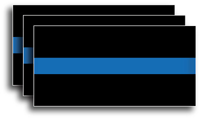 #ad 3x Reflective Thin Blue Line Sticker Decal Police Lives Matter Car Truck Window $5.40