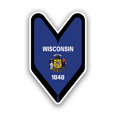 #ad Wisconsin Driver Badge Sticker Decal Weatherproof wakaba green leaf jdm $4.99