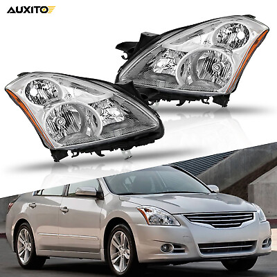 #ad Fit 2010 2011 2012 Altima Sedan Chrome Headlights Head Lamps LeftRight $113.15