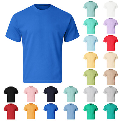 #ad Mens Summer Solid Casual T Shirt Round Neck Short Sleeves Casual Blouse Tee Tops $20.19