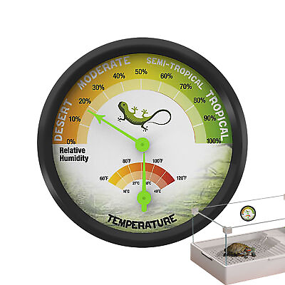 #ad Round Hygrometer for Reptile Humidity Meter Room Thermo Meter Disc Adjustable $12.45