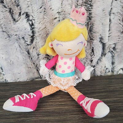 #ad TICKLE amp; MAIN BALLERINA PRINCESS Girl 8” Plush Cloth Doll Blonde With Pink Crown $9.07