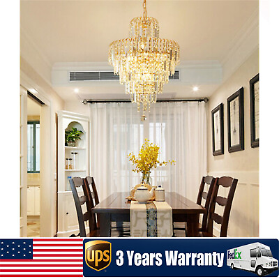#ad Elegant Crystal Chandelier Modern Ceiling Light Pendant Lamp Lighting Fixture $49.40