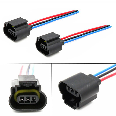 2x H13 9008 Female Socket Car Headlight LED Plug Wire Harness Adapter Connector C $6.38