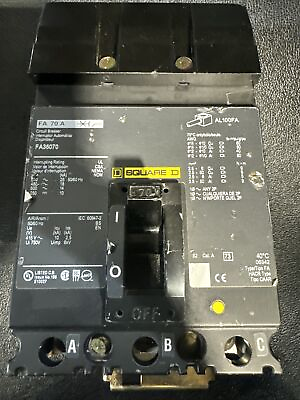 #ad Square D I Line Circuit Breaker FA36070 70 Amp 600A Panel Pullout $299.00