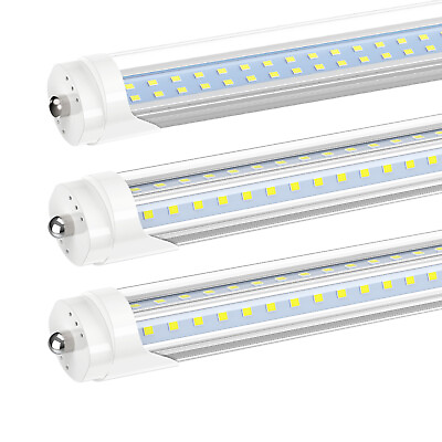 #ad 8FT T8 LED Shop Light FA8 Single Pin LED Tube Light Bulbs 72W 120W 6500K Clear $430.15