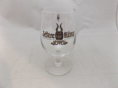 #ad Jester King Brewery Gold Barrel Horns Logo Stemmed 33 cl Beer Glass Austin TX $29.99