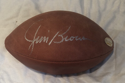 #ad Jim Brown Signed Official Leather Football Autographed Cleveland Browns HOF $399.00