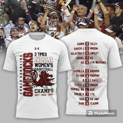 #ad 3 Time Champions South Carolina Gamecocks 2024 NCAA Women’s Basketball T Shirt $10.99