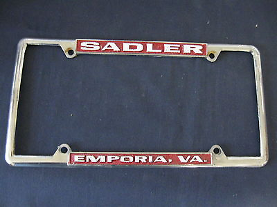 #ad SADLER EMPORIAVA. Dealer Metal License Plate Frame Embossed $45.79