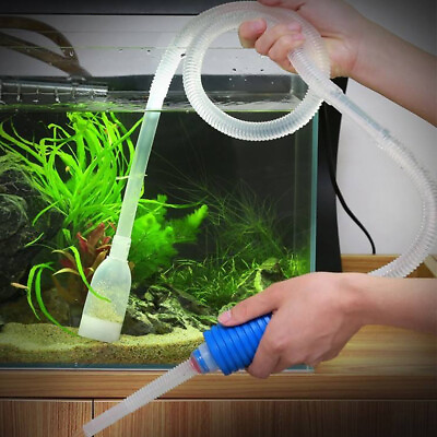 #ad Fish Tank Filter Aquarium Gravel Cleaner Fish Tank Manual Siphon Water Changer $5.69